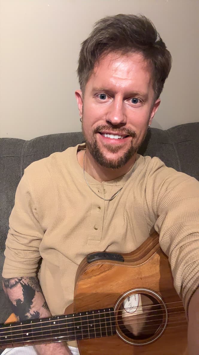 Brent Slater working on music production